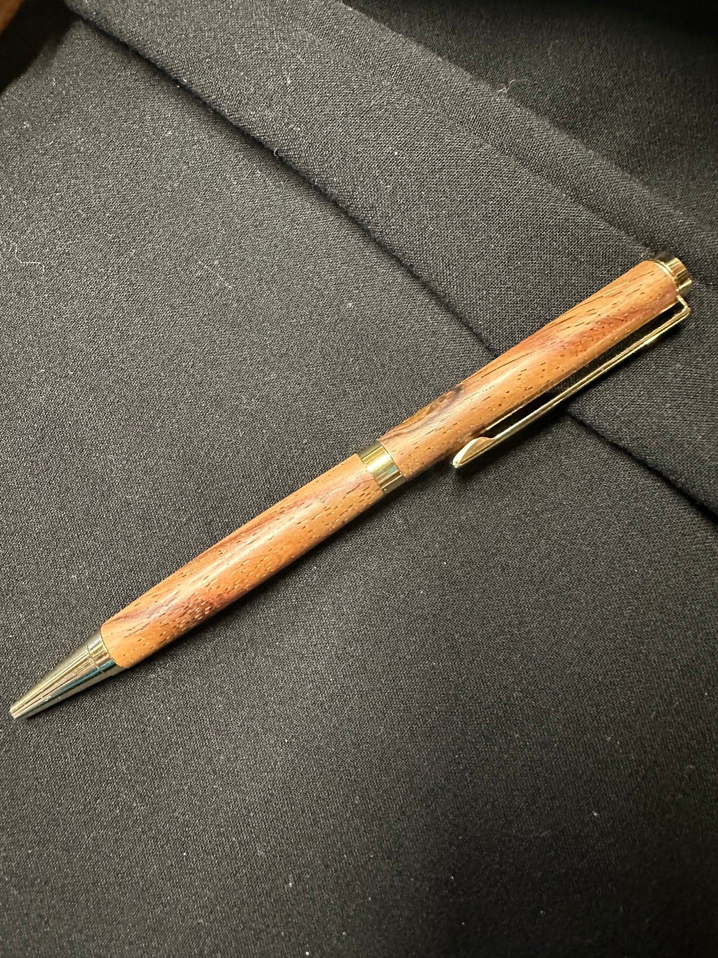 Slimline Twist Pen, cocobolo wood, gold