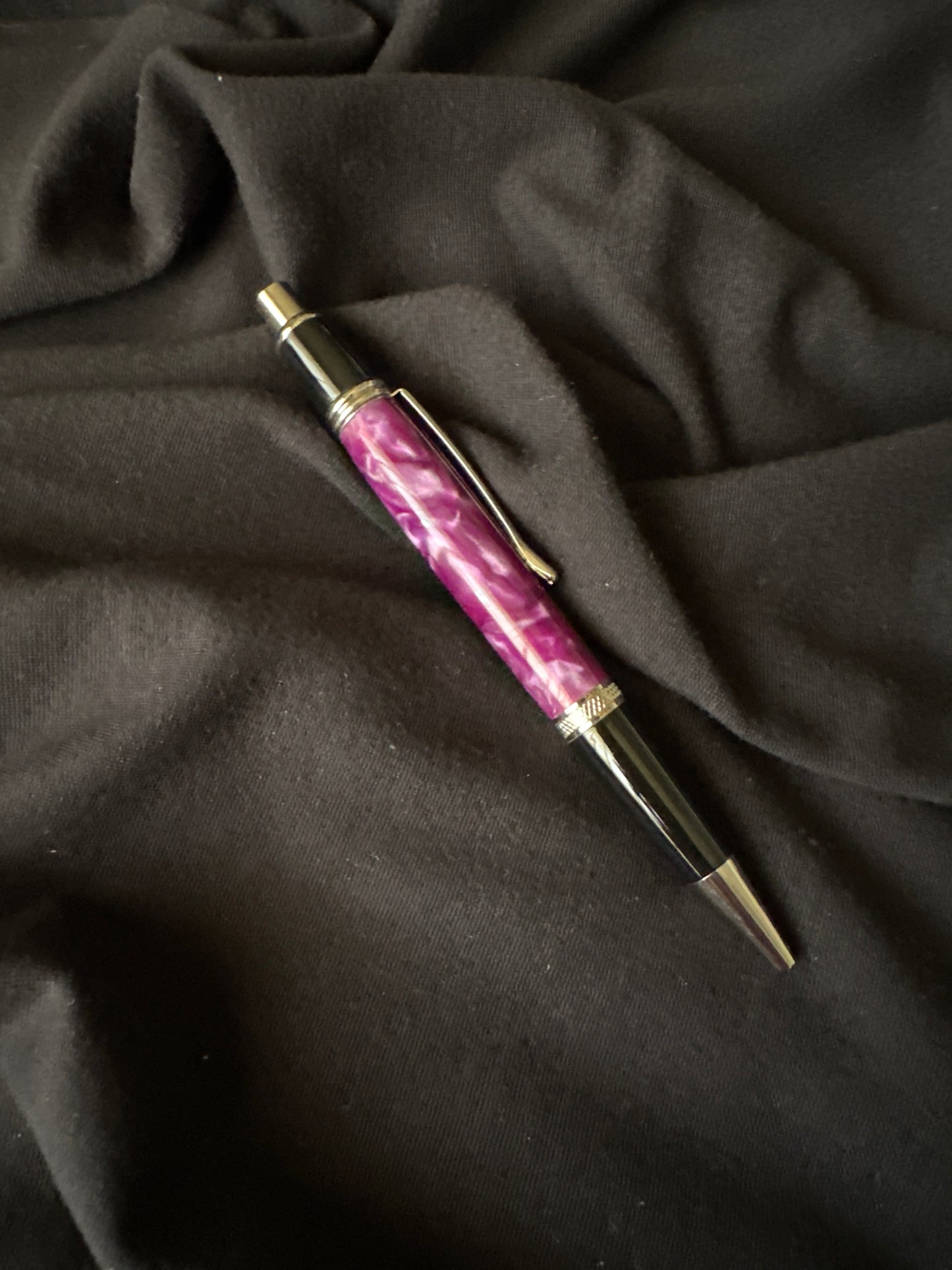 Wall Street II Schmidt Click Pen, amethyst purple silk, chrome