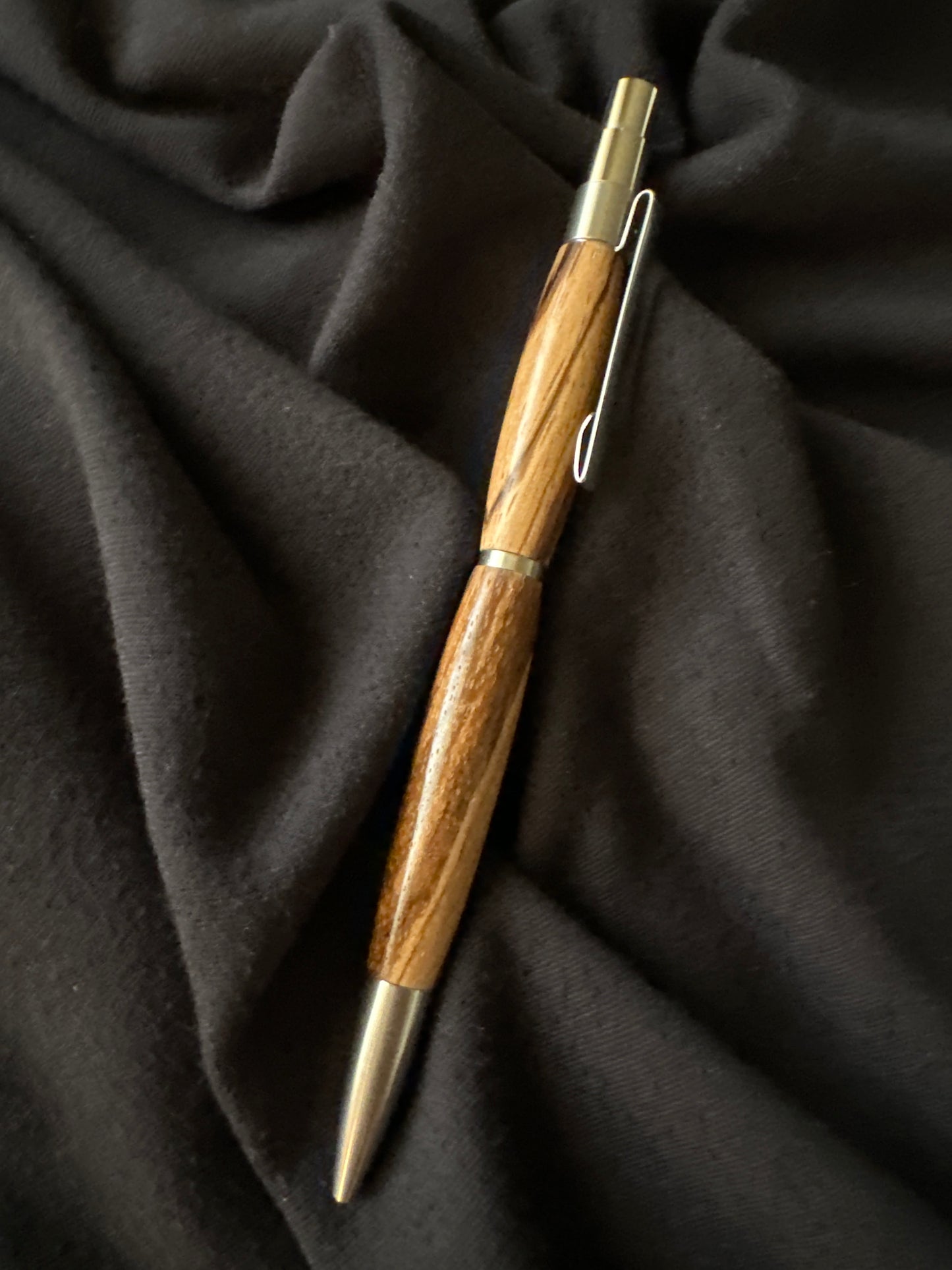DuraClick Slim, zebrawood, stainless steel