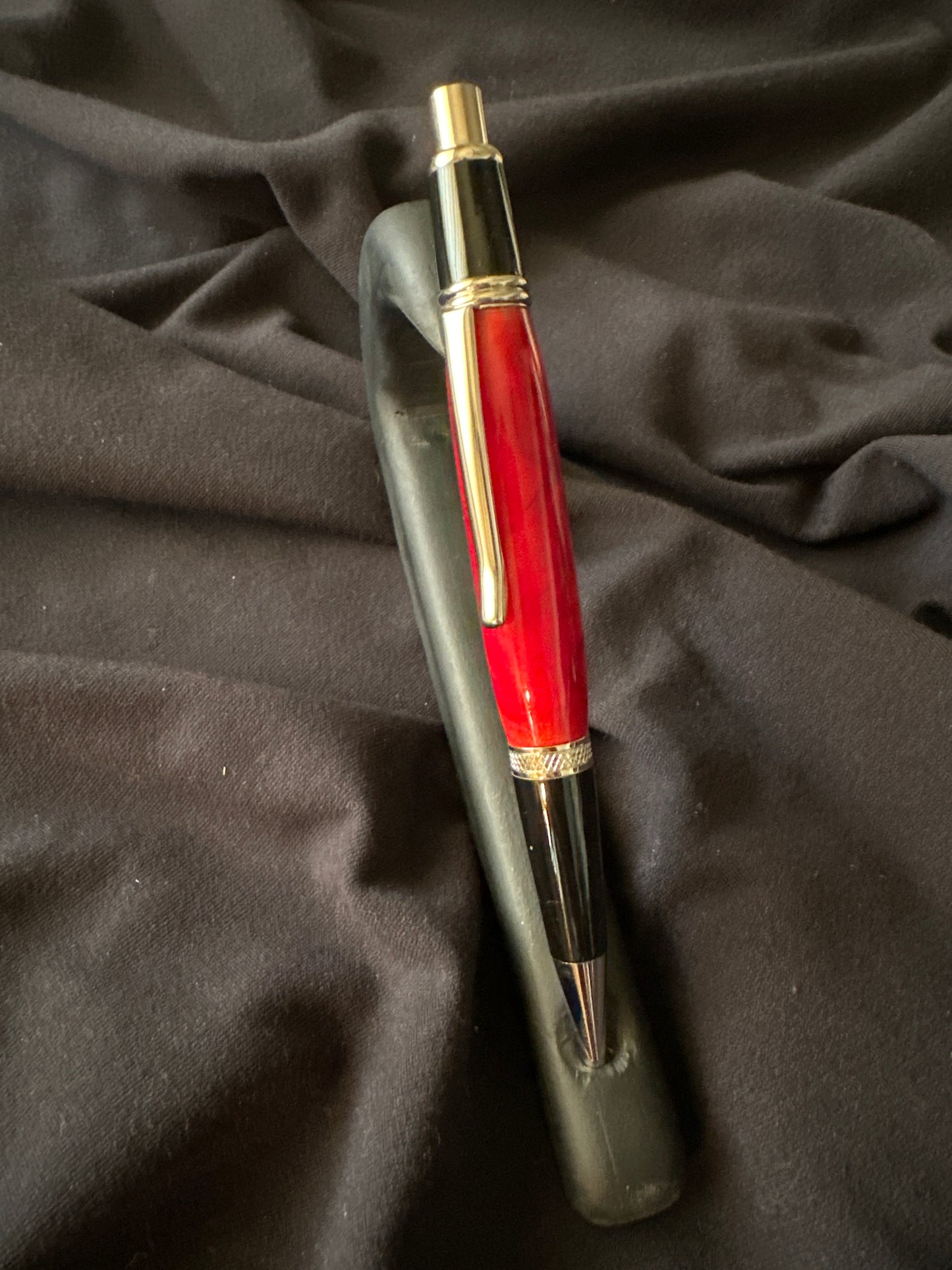 Wall Street II Schmidt Click Pen, red ruby silk, chrome