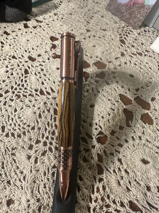 Bolt Action Salute the Troops, bocote, antique copper